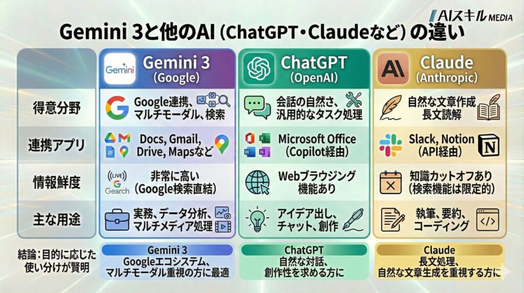 Gemini3とChatGPTの違い
